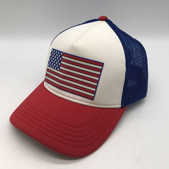 Vintage American Needle USA Flag Cap Snapback Mesh Rubber Patch Foam Front Hat - Picture 4 of 9